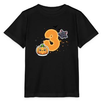 Halloween, Anniversaire, Nombre, Enfant, Troisième anniversaire - T-shirt bio MINI CREATOR Stanley/Stella Enfant - noir - Devant - Mikhail (115cm)