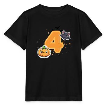 Halloween, Anniversaire, Nombre, Enfant, Quatrième anniversaire - T-shirt bio MINI CREATOR Stanley/Stella Enfant - noir - Devant - Mikhail (115cm)