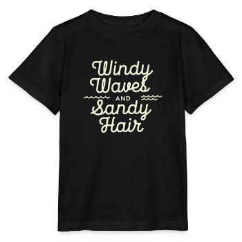 windy waves - Stanley/Stella Kinder T-Shirt MINI CREATOR  - Schwarz - Vorne - Mikhail (115cm)