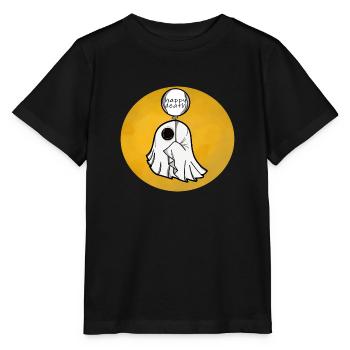 Halloween Ghost with a Balloon funny scary ghost - Stanley/Stella MINI CREATOR Kids’ T-Shirt - black - Front - Mikhail (115cm)