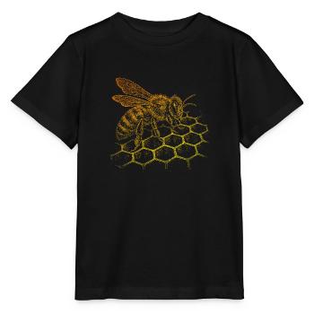 Honigbiene - Stanley/Stella Kinder T-Shirt MINI CREATOR  - Schwarz - Vorne - Mikhail (115cm)