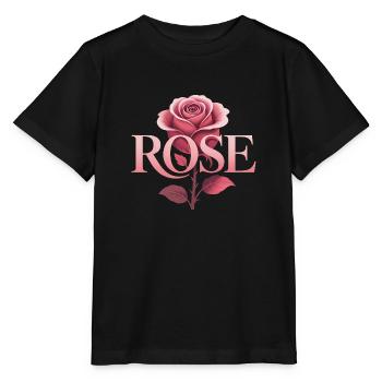 Rose - Cooles botanisches Logo - Stanley/Stella Kinder T-Shirt MINI CREATOR  - Schwarz - Vorne - Mikhail (115cm)