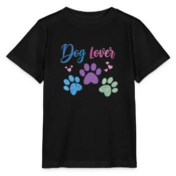 Amoureux des chiens - patte de chien - T-shirt bio MINI CREATOR Stanley/Stella Enfant - noir - Devant - Mikhail (115cm)