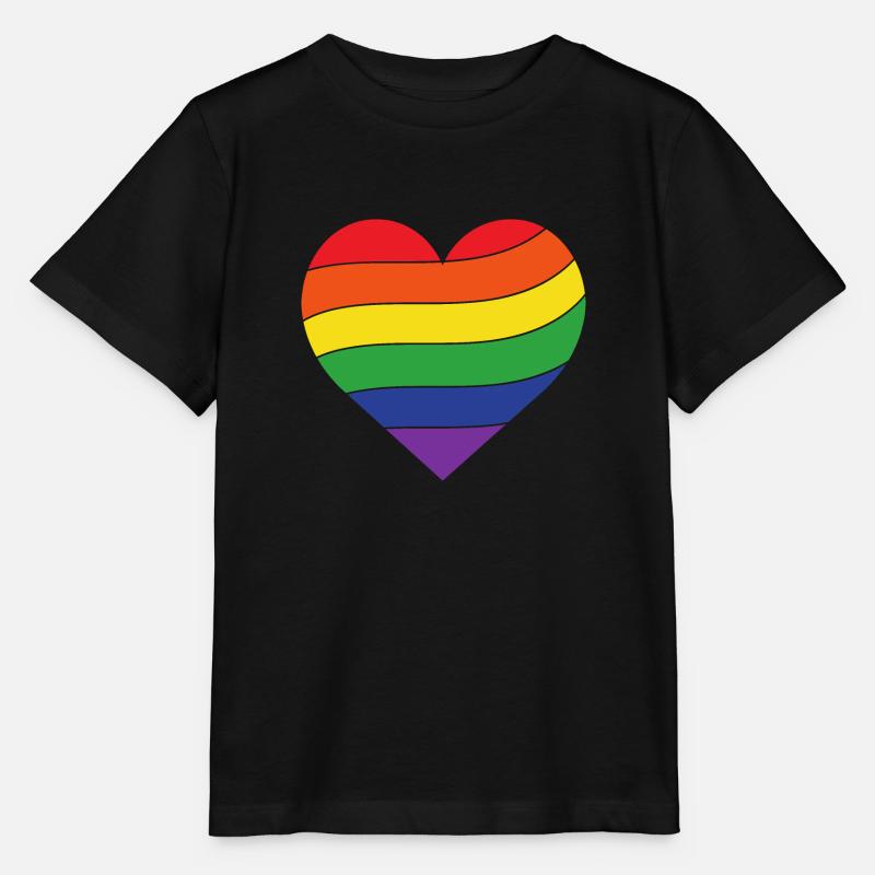 Rainbow Heart | Pride - Stanley/Stella MINI CREATOR Kids’ T-Shirt - black