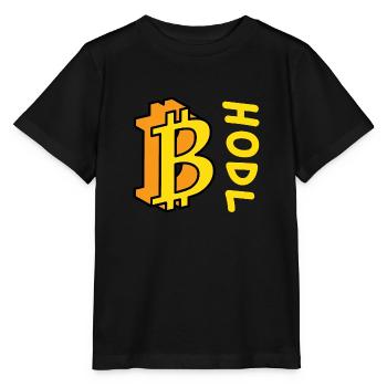 Bitcoin BTC HODL Comics Stil - Stanley/Stella Kinder T-Shirt MINI CREATOR  - Schwarz - Vorne - Mikhail (115cm)