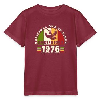 1976 Vintage Geburtstag Legende Geschenk - Stanley/Stella Kinder T-Shirt MINI CREATOR  - Burgunderrot - Vorne - Kain (125cm)