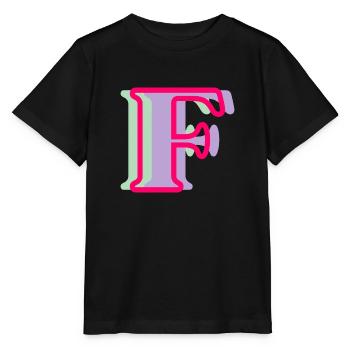Mehrfarbiger Buchstabe f – originelle Geschenkidee - Stanley/Stella Kinder T-Shirt MINI CREATOR  - Schwarz - Vorne - Mikhail (115cm)