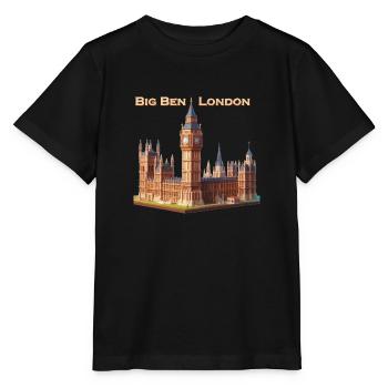 Big Ben Londres - T-shirt bio MINI CREATOR Stanley/Stella Enfant - noir - Devant - Mikhail (115cm)