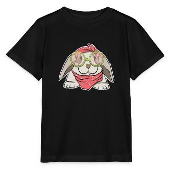 with glasses Rockabilly gift cute - Stanley/Stella MINI CREATOR Kids’ T-Shirt - black - Front - Mikhail (115cm)
