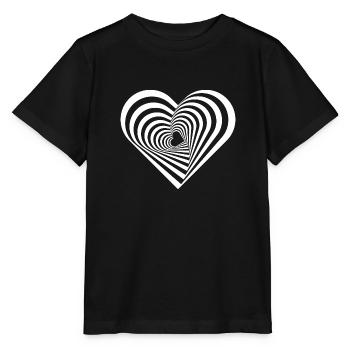 Heart Illusion - Illusion d’optique - T-shirt bio MINI CREATOR Stanley/Stella Enfant - noir - Devant - Mikhail (115cm)