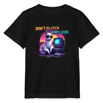 Don't Glitch my Vibe - Retro Gaming Alpaca - Stanley/Stella MINI CREATOR Kids’ T-Shirt - black - Front - Mikhail (115cm)