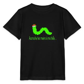 la chenille - T-shirt bio MINI CREATOR Stanley/Stella Enfant - noir - Devant - Mikhail (115cm)