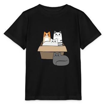 Chats dans une boîte - T-shirt bio MINI CREATOR Stanley/Stella Enfant - noir - Devant - Mikhail (115cm)