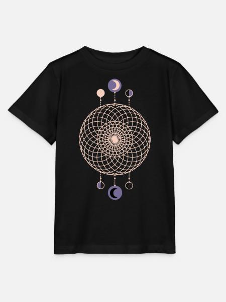 Mondphasen Geometrisches Muster - Stanley/Stella Kinder T-Shirt MINI CREATOR - Schwarz