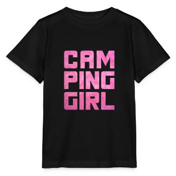 Campinggirl Camper flauschig Mädchen pink Fell Van - Stanley/Stella Kinder T-Shirt MINI CREATOR  - Schwarz - Vorne - Mikhail (115cm)