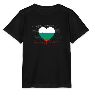 Drapeau bulgare Drapeau bulgare Sables d’or - T-shirt bio MINI CREATOR Stanley/Stella Enfant - noir - Devant - Mikhail (115cm)