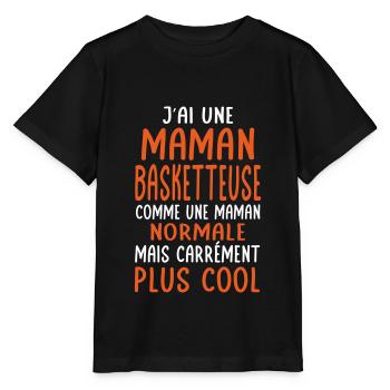 J'ai une maman basketteuse plus cool - T-shirt bio MINI CREATOR Stanley/Stella Enfant - noir - Devant - Mikhail (115cm)