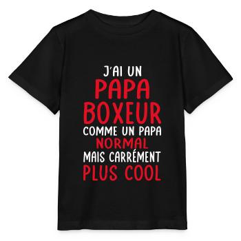 J'ai un papa boxeur plus cool - T-shirt bio MINI CREATOR Stanley/Stella Enfant - noir - Devant - Mikhail (115cm)