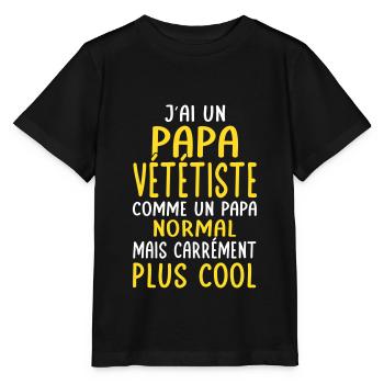 J'ai un papa vététiste plus cool - T-shirt bio MINI CREATOR Stanley/Stella Enfant - noir - Devant - Mikhail (115cm)