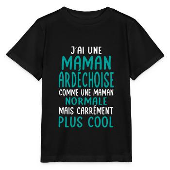 J'ai une maman Ardéchoise plus cool - T-shirt bio MINI CREATOR Stanley/Stella Enfant - noir - Devant - Mikhail (115cm)