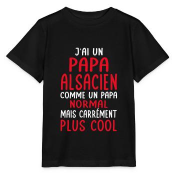 J'ai un papa Alsacien plus cool - T-shirt bio MINI CREATOR Stanley/Stella Enfant - noir - Devant - Mikhail (115cm)