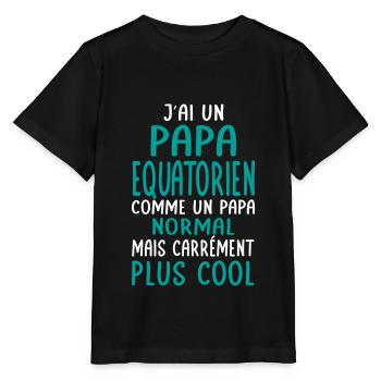 J'ai un papa Equatorien plus cool - T-shirt bio MINI CREATOR Stanley/Stella Enfant - noir - Devant - Mikhail (115cm)