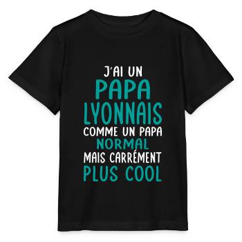 J'ai un papa Lyonnais plus cool - T-shirt bio MINI CREATOR Stanley/Stella Enfant - noir - Devant - Mikhail (115cm)