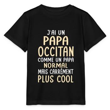 J'ai un papa Occitan plus cool - T-shirt bio MINI CREATOR Stanley/Stella Enfant - noir - Devant - Mikhail (115cm)