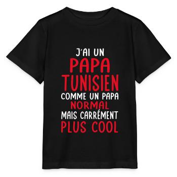 J'ai un papa Tunisien plus cool - T-shirt bio MINI CREATOR Stanley/Stella Enfant - noir - Devant - Mikhail (115cm)