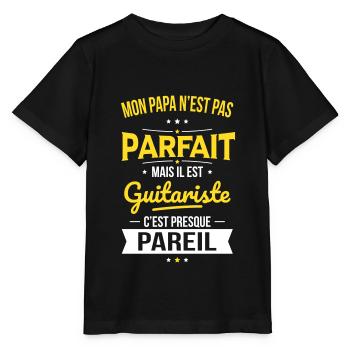 Mon papa n'est pas parfait - Guitariste - T-shirt bio MINI CREATOR Stanley/Stella Enfant - noir - Devant - Mikhail (115cm)