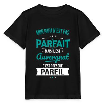 Mon papa n'est pas parfait - Auvergnat - T-shirt bio MINI CREATOR Stanley/Stella Enfant - noir - Devant - Mikhail (115cm)