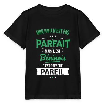 Mon papa n'est pas parfait - Béninois - T-shirt bio MINI CREATOR Stanley/Stella Enfant - noir - Devant - Mikhail (115cm)