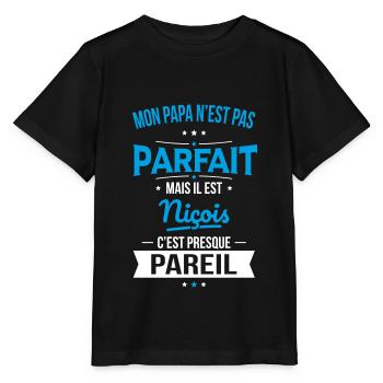 Mon papa n'est pas parfait - Niçois - T-shirt bio MINI CREATOR Stanley/Stella Enfant - noir - Devant - Mikhail (115cm)