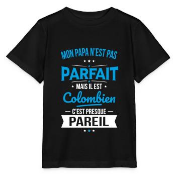 Mon papa n'est pas parfait - Colombien - T-shirt bio MINI CREATOR Stanley/Stella Enfant - noir - Devant - Mikhail (115cm)