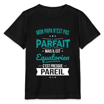 Mon papa n'est pas parfait - Equatorien - T-shirt bio MINI CREATOR Stanley/Stella Enfant - noir - Devant - Mikhail (115cm)