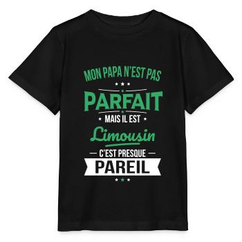 Mon papa n'est pas parfait - Limousin - T-shirt bio MINI CREATOR Stanley/Stella Enfant - noir - Devant - Mikhail (115cm)