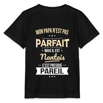 Mon papa n'est pas parfait - Nantais - T-shirt bio MINI CREATOR Stanley/Stella Enfant - noir - Devant - Mikhail (115cm)