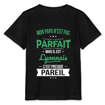 Mon papa n'est pas parfait - Lyonnais - T-shirt bio MINI CREATOR Stanley/Stella Enfant - noir - Devant - Mikhail (115cm)