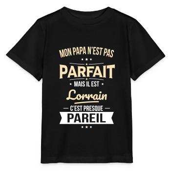 Mon papa n'est pas parfait - Lorrain - T-shirt bio MINI CREATOR Stanley/Stella Enfant - noir - Devant - Mikhail (115cm)