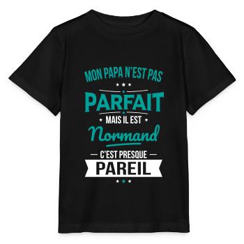 Mon papa n'est pas parfait - Normand - T-shirt bio MINI CREATOR Stanley/Stella Enfant - noir - Devant - Mikhail (115cm)