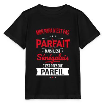 Mon papa n'est pas parfait - Sénégalais - T-shirt bio MINI CREATOR Stanley/Stella Enfant - noir - Devant - Mikhail (115cm)