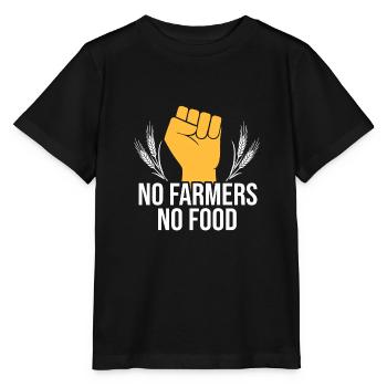 Keine Landwirte, keine Landwirte, die Nahrungsmittel unterstützen - Stanley/Stella Kinder T-Shirt MINI CREATOR  - Schwarz - Vorne - Mikhail (115cm)