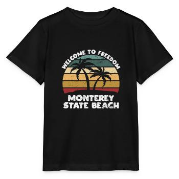 Monterey State Beach Bienvenue en Californie estivale - T-shirt bio MINI CREATOR Stanley/Stella Enfant - noir - Devant - Mikhail (115cm)