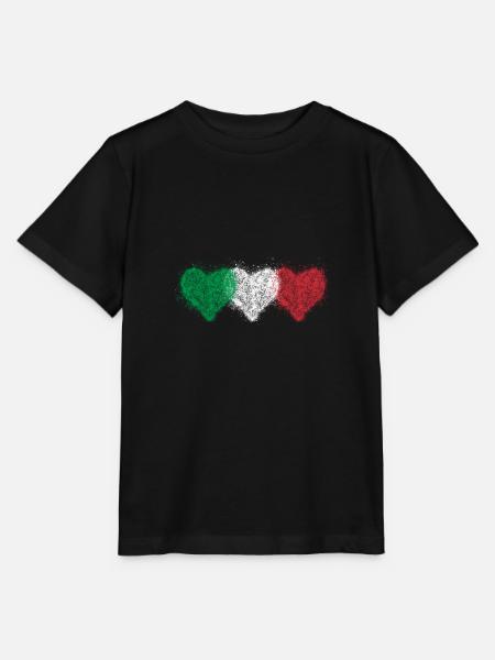 3 coeur drapeau Italie vintage - T-shirt bio MINI CREATOR Stanley/Stella Enfant - noir