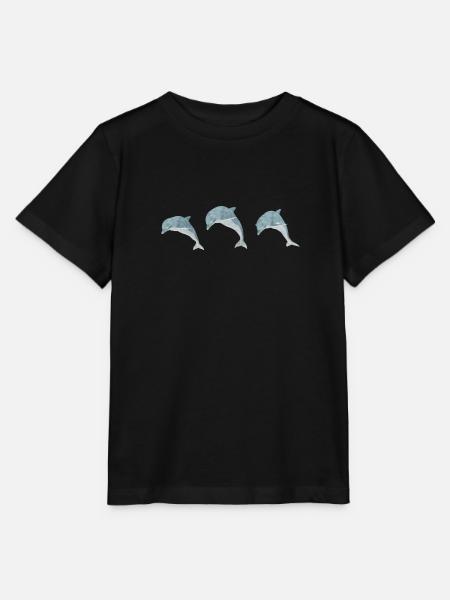 Drei springende Delfine - Stanley/Stella Kinder T-Shirt MINI CREATOR - Schwarz