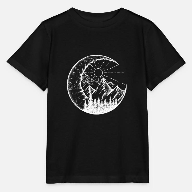 Paysage de montagne dans la lune (blanc) - T-shirt bio MINI CREATOR Stanley/Stella Enfant - noir