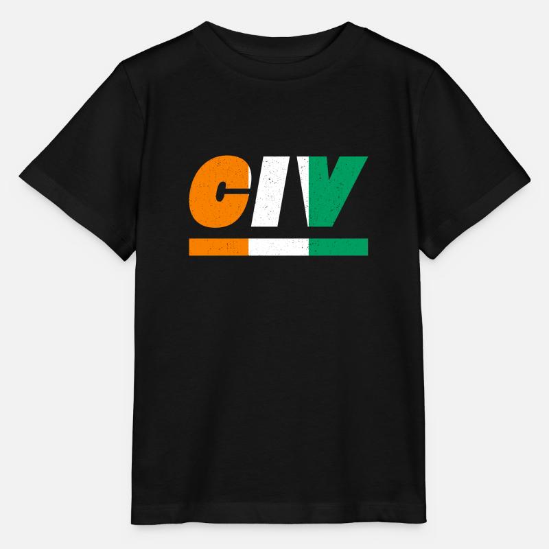Côte d’Ivoire Drapeau drapeau CIV - T-shirt bio MINI CREATOR Stanley/Stella Enfant - noir