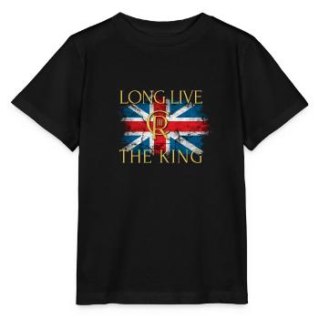 Britischer König Krönung Charles England Flagge - Stanley/Stella Kinder T-Shirt MINI CREATOR  - Schwarz - Vorne - Mikhail (115cm)