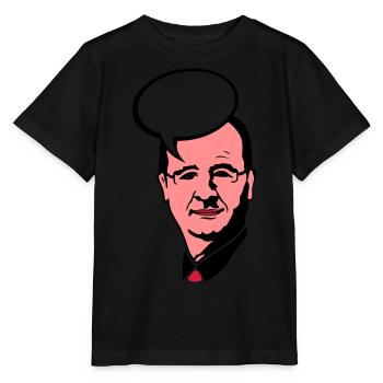 francois hollande president bulle leader - T-shirt bio MINI CREATOR Stanley/Stella Enfant - noir - Devant - Mikhail (115cm)
