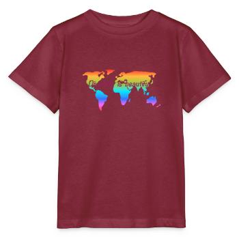 Diversity is beautiful. Gleiche Rechte für alle. - Stanley/Stella Kinder T-Shirt MINI CREATOR  - Burgunderrot - Vorne - Kain (125cm)